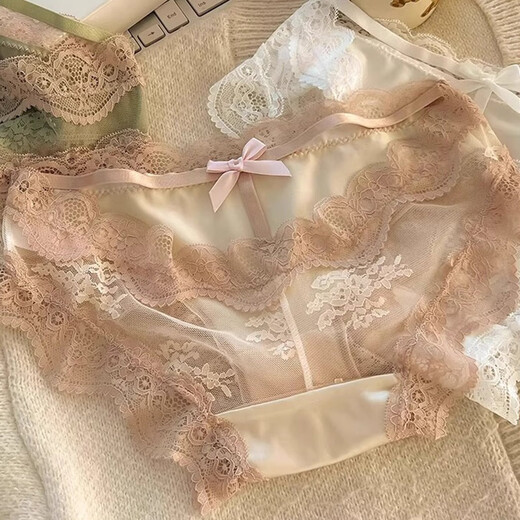 Fitonton4 Unterwäsche für Frauen, reine und sexy Frauenunterwäsche Spitze High-End-Satin-Spitzen-Bikini-Mädchen Unterwäsche m