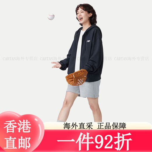 NEW BALANCE NB官方女款潮流百搭运动休闲连帽卫衣 BK WJ41501 M BKWJ41501 S 均码
