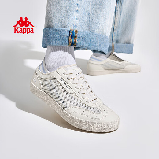 KAPPA women's shoes, low top shoes, women's 2025 summer new breathable mesh sneakers, women's light white shoes, women's winter white 37