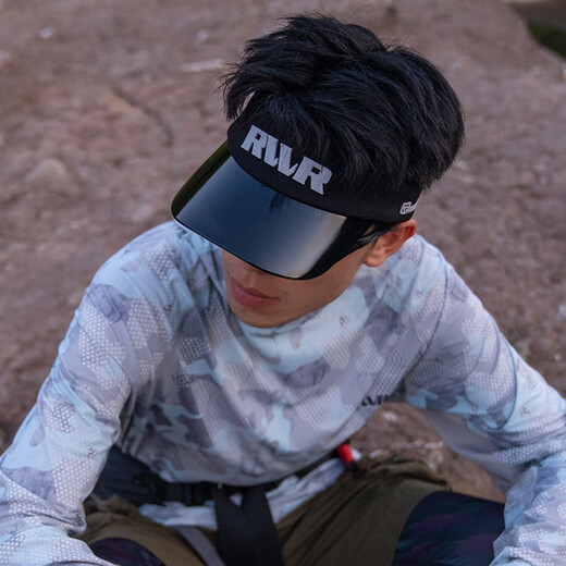 RVVR Summer Outdoor Sun Protection Hat Men's Empty Top Sunshade Fishing Hat Luya Hat Black One Size