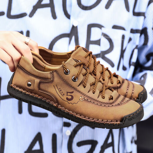 Región occidental zapatos de cuero para hombres de camello de verano zapatos casuales hechos a mano delgados a mano transpirables al aire libre 48 zapatos de hombres de cuero genuino de gran tamaño 9931 negro 38
