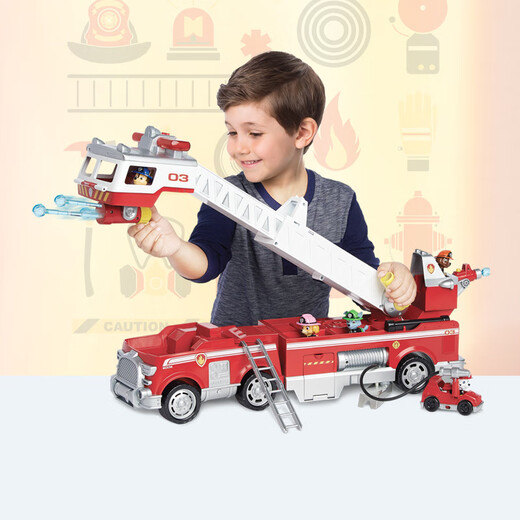 Wangwang team made great contributions genuine super large Ultimate Maomao Fire Truck Sound and Light Rescue Vehicle Children's Birthday Gift Toys 16759 Ultimate Standard Police Car Aqi
