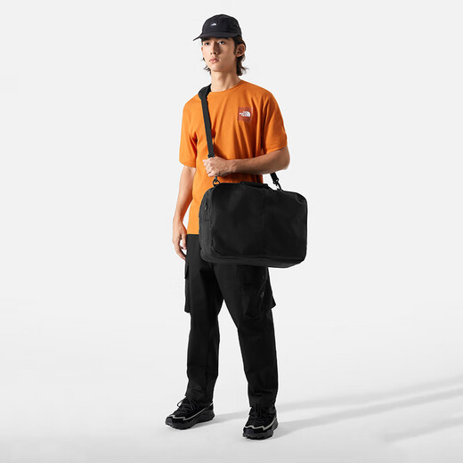 Die Nordgesichts-Reißverschluss Öffnung und enge wasserdichte Material One-Shoulder Crossbody Griff Rucksack reguläre Männer und Frauen gleiche Paar Schwarz Schwarz Schwarz