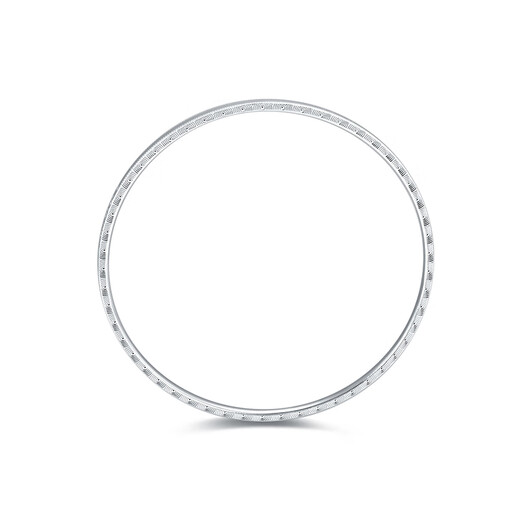 Mengjinyuan platinum crushed ice bracelet with glossy double-sided design and fixed mouth as a gift for your girlfriend. Ring mouth 58 weighs about 7.95g.