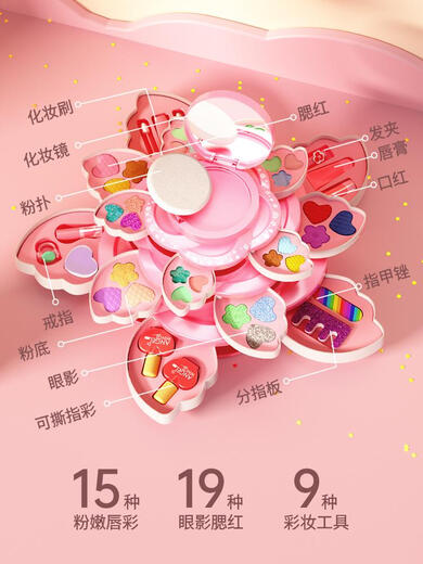 儿童化妆品套装彩妆盒小朋友全套公主儿童小女孩玩具生日礼物 彩盒装+娃娃绘画美妆箱--