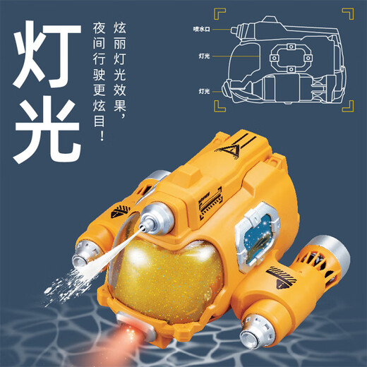 百里霜遥控潜水艇玩具核潜艇男孩鱼缸下水迷你潜艇充电模型船男女孩礼物 17cm遥控射击喷水汽艇