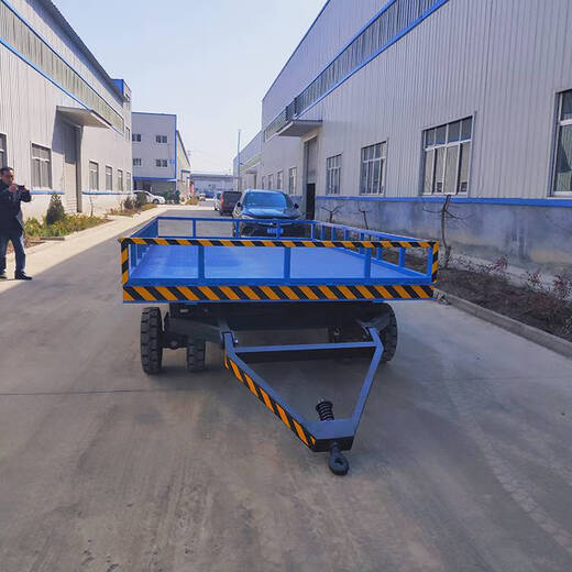 Ling Yuxun trailer towing flatbed truck, workshop and factory area four-wheel transfer vehicle, warehouse large-tonnage logistics turnover trailer, 5 tons of customized gold