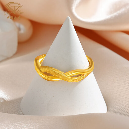 Chinese Jewelry Möbius Ring Gold Ring Women's 999 Pure Gold Open Ring Birthday Gift for Girlfriend and Wife Möbius Ring Approximately 2.40g-2.50g