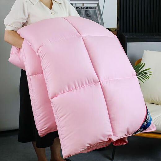 水星家纺出品95白鹅绒被子春秋被冬被保暖双人鸭绒被芯羽绒被加厚 8/*686黄+灰[已通过质检] 150x200cm8斤加厚冬被