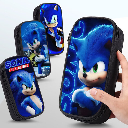 Kele Hedgehog Sonic peripheral pen box elementary school students junior high school boy boy boy 2D cartoon animation gift canvas pen bag ZQ4839