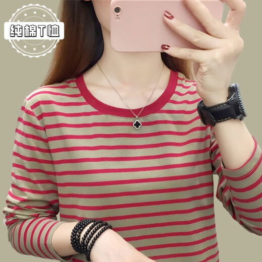 Guanmao Pei Collar de collar pequeño Camisa de manga larga para mujeres con camisa de base delgada suelta de gran tamaño 681 White - Camiseta de algodón 4xl recomendado 160-180Jin [Jin equivale a 0.5 kg] - Código de tarjeta para hacer una gran oportunidad