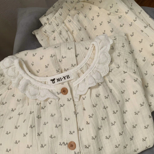 Kairuihu pijama para mujeres en la primavera y otoño de la nube de manga larga Cloud Floral Sense 2025 New Women's Spring and Autumn Home Clothing 6627 Lunas de estrella y luna de estrella-pantalones de manga larga de algodón Yunduo M