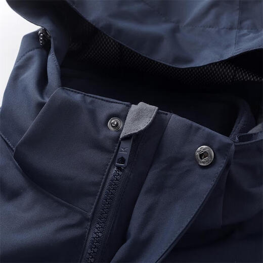 Mizuno outdoor jacket men's hooded jacket windproof three-in-one two-piece sports mountaineering suit dark blue L
