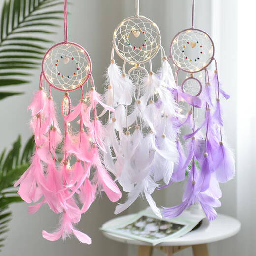 Dream Girl Heart Forest Wind Chime Dream fangen Netz handgefertigt hängen einfache moderne Hauszubehör Mädchen Herzwald Wind Chime 13cmmms1047a ohne Licht