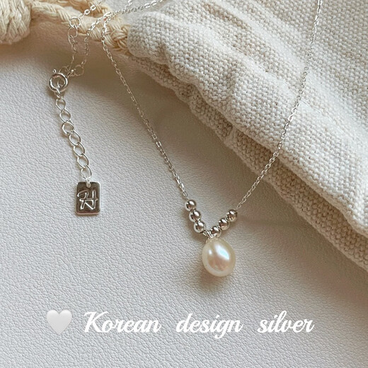 Fat Donglai quality drop-shaped pearl pendant S925 silver freshwater single necklace for women new product 2025 niche 40+5cm