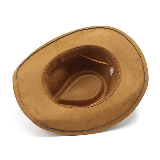 
XINBUCKS Western Cowboy Hat Minority Top Hat Casual Jazz Hat Outdoor Travel Stage Props Felt Hat Brown Suitable 55-58cm