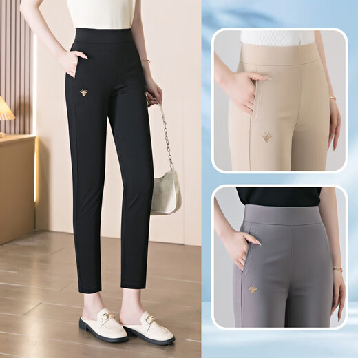 9276 Summer Pats de mujer de mediana edad elástica de Nine Nine Nine Pantalones de mediana edad.