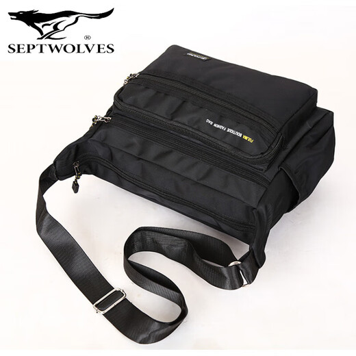 SEPTWOLVES Durable Oxford Cloth Shoulder Bag Men's Backpack Sports Fashion Crossbody Bag Men's Bag Travel Bag File Bag Briefcase Dark Blue