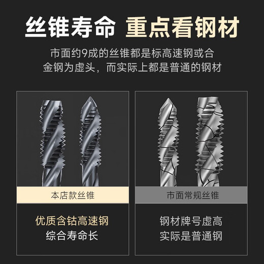 日本进口不锈钢螺旋丝攻EX-SUS-SFT镀钛含钴粉末LT加长丝锥M45 加长  M3*0.5*100 (15901)