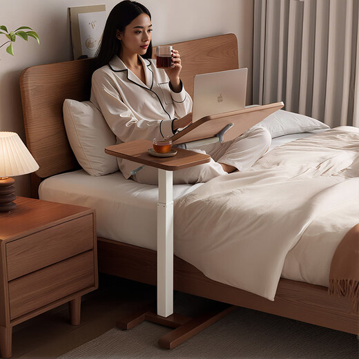 Jiayi solid wood bedside table movable lifting table standing work table pneumatic computer table home desk sofa side table