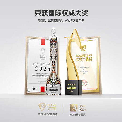 CONFU high-speed hair dryer hollow leafless birthday gift household high-power high-wind plasma hair care hair dryer for girlfriend F9 gray 12 blowing modes | hot-selling model