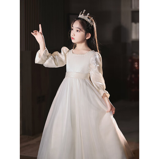 Hanquan children's birthday dress light luxury niche high-end host piano performance dress flower girl wedding little girl princess dress