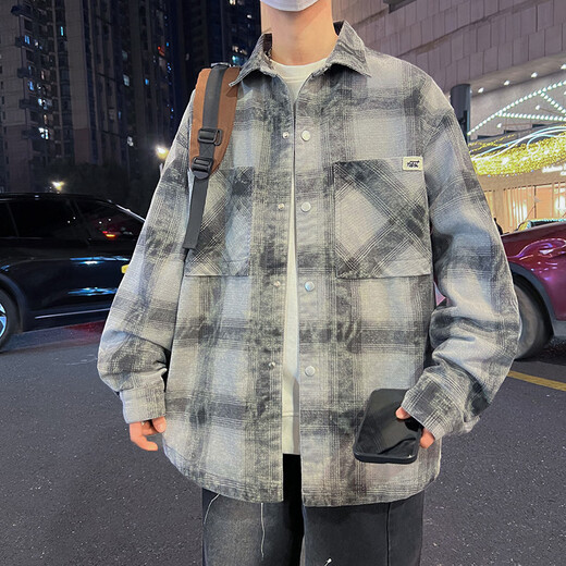 QLTQZQ牛仔外套男春秋季青少中学生潮牌夹克男装士休闲衬衫上衣服 967浅色【春秋款】 M 80-100斤左右
