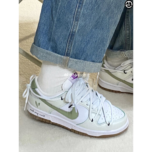 耐克（NIKE）球鞋定制 Dunk Low 男女款青提山茶清新简约高街低帮板鞋 FD9922-151 原鞋货号 35.5