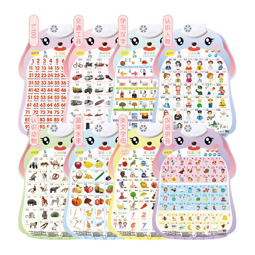 
Children's early childhood education audio poster baby cognitive reading picture recognition pinyin English letter learning card learning machine cloth book stroke radical
