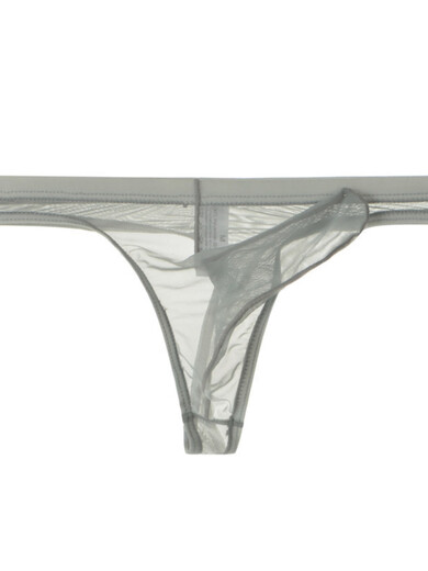 Bullet separated thong men's mesh transparent men's breathable sexy elephant trunk nude underwear sexy red L