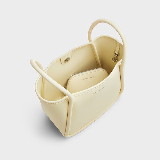 CHARLES/KEITH25 summer new product large capacity commuter one-shoulder tote bun mother bag Chinese Valentine's Day gift CK2-30782647 Butter Yellow cream yellow M