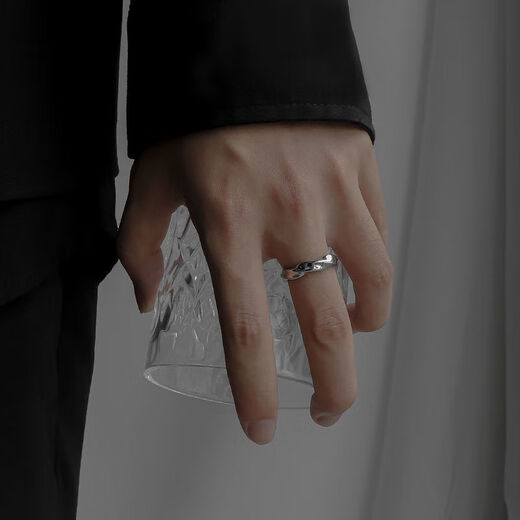 Shenglan retro ring men's trendy single ring niche design men's open adjustable ring cold wind tail ring endless ring open adjustable