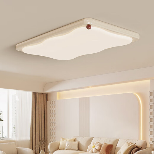 Mingjiang-Stil französischer Creme-Stil Wohnzimmer Deckenleichte Rechteckige einfache Atmosphäre Milchbohnenkeks Keks Vollspektrum Augenschutz Hall Hauptlicht HY677-1100 LONG ELF (Milchkaffee) -R97.