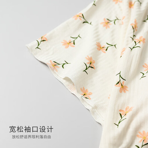 睡衣女款夏季薄款莫代尔凉感短袖短裤带胸垫可外穿休闲家居服套装 13116朵朵花【自带胸垫】 XL 120-140斤