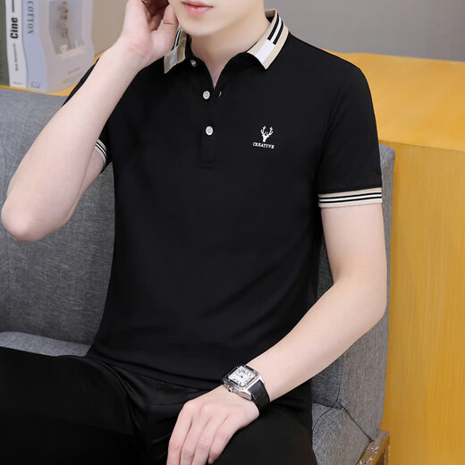 Pang Donglai DL [Empfohlen von Central Mother] Das gleiche Revers-Polo-Hemd für den einfachen T-Shirt von Herren im einfachen Style Cotton Cotton mit einem Ausschnitt 679 weiße M _100-120jin [Jin gleich 0,5 kg]