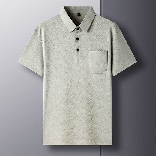 NJSKAKW [Real Pocket] Daddys Sommer neuer Männer Revers kurzärmelig T-Shirt Ice Seide Schnelltrockne Top Polo 686 Navy [mit Taschen] XL 130-150Jin [Jin entspricht 0,5 kg]