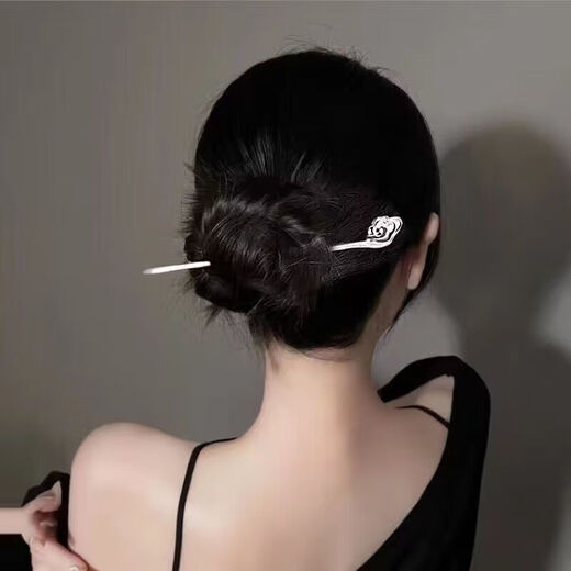 MHFDO Old Phoenix 999 sterling silver hairpin for women, antique style hand-carved hairpin, hair ornaments for hair, auspicious cloud style silver hairpin, 1 piece