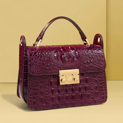 Enlike International Luxury Brand 2025 New Leather Handbag Versatile One-Shoulder Crossbody Bag Fashion Crocodile Pattern Leather Bag Ink Green