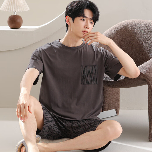 黎威尔莫代尔凉感男士睡衣夏季2025新款短袖夏天薄款男款家居服套装 YSX9720 L