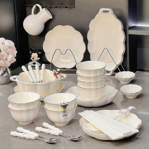 Haushalt Umzug in eine neue Home Gift Bowl Set Haushalte leichte Luxusgeschirrschale Schüssel Schüssel Schüssel Stäbchen Reis Schüssel Suppe Schüssel Kombination Unterglasur Farbe Gold Zeichnung 1 Person Lebensmittel gewöhnliche Verpackung 1396 0