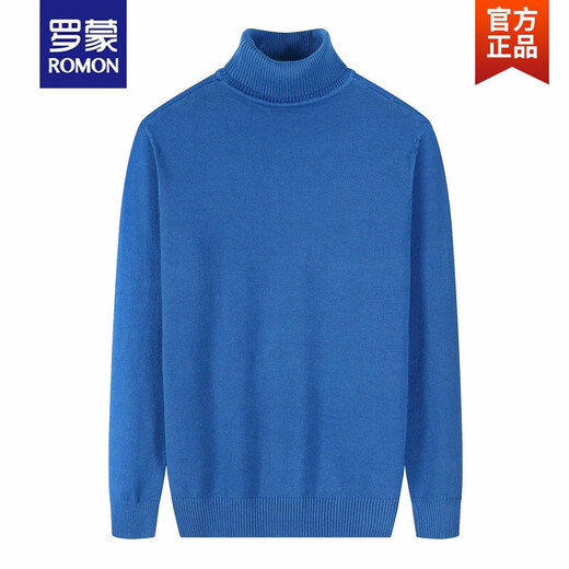 罗蒙（ROMON）秋冬季新款男士高领毛绒毛衣套头修身保暖厚款青年针织衫打底上衣 灰色 3XL 【200斤左右穿】