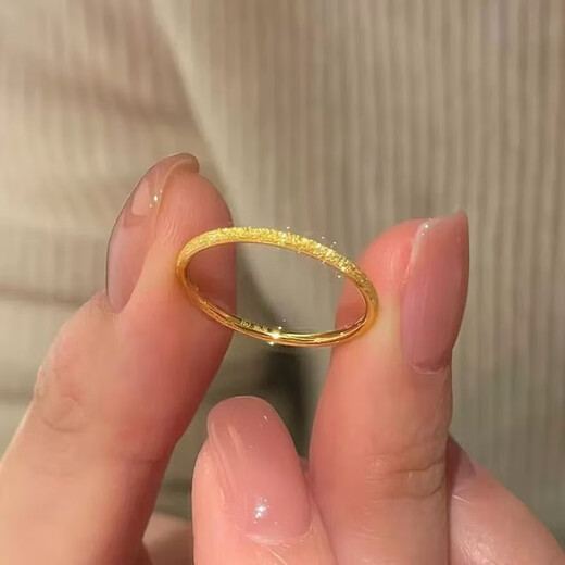 Peso Bird Phoenix 999 Shenzhen Gold Three Lives Three Worlds Gypsophila Ring Women's Foot Gold Ring 520 for Girlfriend Old Smooth Ring Gold Weight 0.25 Grams 5D Hard Gold + Silver Core No. 8