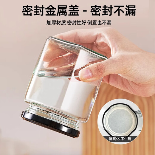 Xingfang sealed jar glass bubble bottle pickle jar pickled pickles honey empty bottle storage jar six-sided bottle 6 pieces 500ml