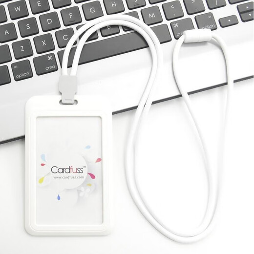 Corde ronde à la mode Lanyard Tag Carte d'employee Carte de bus carte de travail Carte de travail Carte de carte Campus Bus Étudiant C5 Version verticale rouge + 9734 Corde ronde rouge