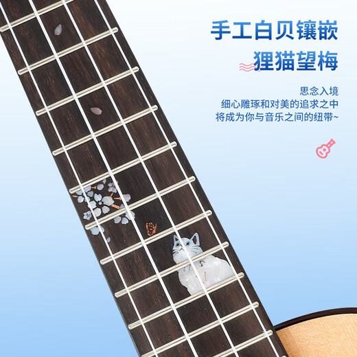Bullfighter Raccoon Cat Ukulele's Single Board Bright 23 pouces 26 pouces débutant Uklili Small Guitar Guitar U-3 Raccoon Cat 23 pouces