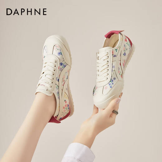 Daphne (Daphne) Zapatos de entrenamiento alemán florales para mujeres Sombrosa de forrest con el suela Forrest Gump Zapatos 2025 Nuevas zapatillas de zapatillas Sumn Soft Sole Rose Rose [Altura del talón 1.5cm + Altura interna 1.5cm 34