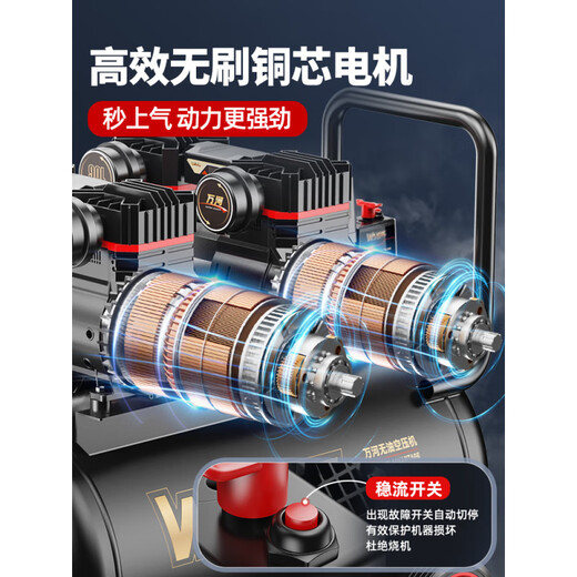 空压机充气泵小型220v便携式工业级木工静音高压打气泵空气压缩机 无刷智能数显双电磁阀 3180W/3890W/3990W/4290W