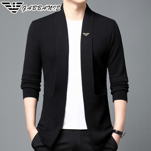 
FALAMONE Armani wool knitted cardigan sweater middle-aged men Korean style fashion casual autumn new trendy jacket GA/A88002 black M 165