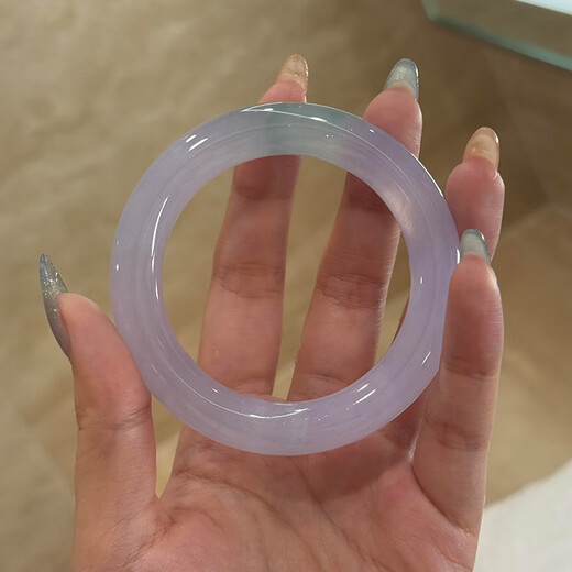 Mu Gongzi Smoke wrapped bamboo shadow, violet jade bracelet, Burmese ice species royal concubine bracelet, genuine jade gift for wife (processed) Smoke wrapped bamboo shadow, top luxury auction price 54mm-55mm (free jade pendant + gift box)