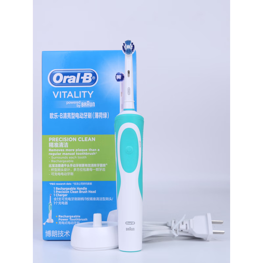 
Braun () Germany ral-B electric toothbrush D12 adult rechargeable clear type D12013 D12 green 4 domestic brush heads Send toothbrush box brush head cover